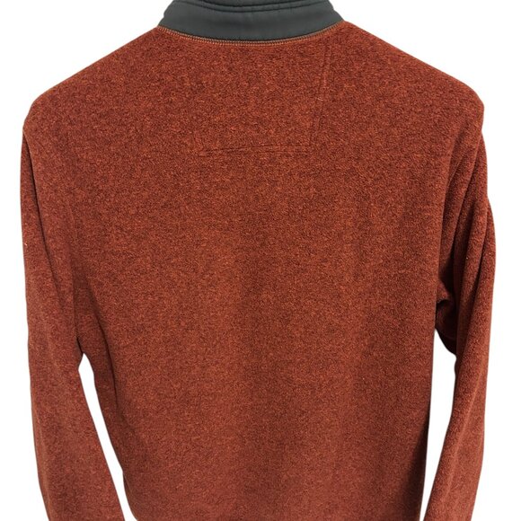 GH Bass & Co Men's Medium 1/4 Button Knit Sweater Dark Orange Sherpa Collar XL - Picture 6 of 6